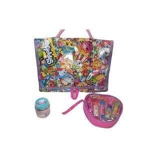 Shopkins Tri-Fold Travel Bag w/ Handle, Beauty Set Lip Balm and more